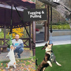 Outdoor Bungee Tug Solo Hanging Toy, Tree Tugger Dog Pull Rope Tug a War for Pitbull Medium Large Aggressive Chewers, Interactive Dog Tether Toy for Yard, 2 Rope Toys