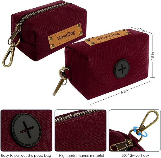 Wisedog Dog Collar and Leash Set, Waterproof Adjustable Puppy Collars with Cute Tag 6FT Dog Leash with Poop Bag for Small Medium Large Dogs (XL(Collar:16"- 25.5";Leash:6 ft), Burgundy)
