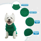 Mihachi Turtleneck Dog Sweater - Winter Coat Apparel Classic Cable Knit Clothes with Leash Hole for Cold Weather, Ideal Gift for Pet in New Year Green X-Small