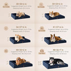 EHEYCIGA Memory Foam Dog Bed XLarge Sized Dogs, Extra Large Dog Bed Orthopedic with Washable Removable Cover, Waterproof XL Pet Bed Couch for Crate, 41x27x6 Inches, Navy Blue