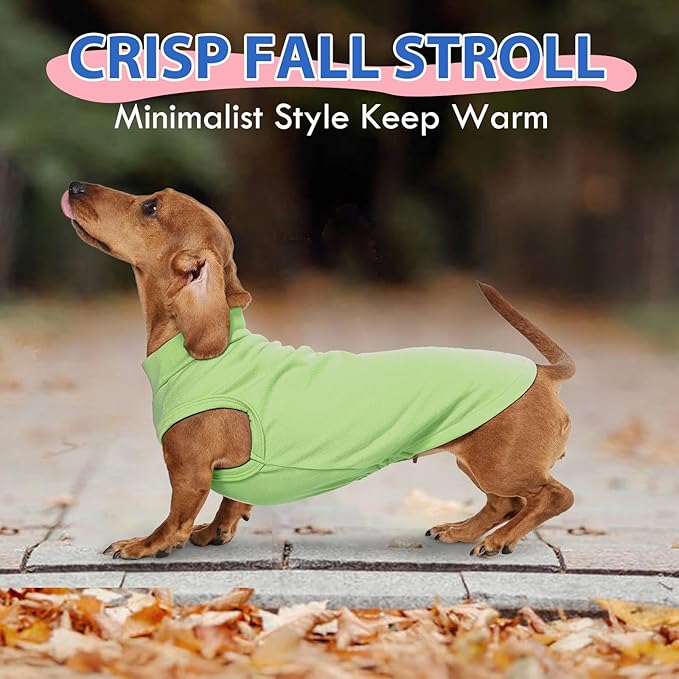 Dog Sweater Fleece Vest - Green, M - Pullover Warm Jacket | Stretchable Small Dogs Sweatshirt, Lightweight Winter Sweater,Shih Tzu,Birthday Pet Outfit
