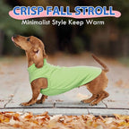 Dog Fleece Sweater - Green, L - Soft Warm Sleeveless Vest | Stretchable Sweatshirt for Medium Dogs, Lightweight for Free Movement,Outdoor Playing,Mini Schnauzer