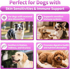 Dog Allergy Relief Chews, Itch Relief for Dogs – Turmeric & Omega-3 Supplements for Skin Comfort, Coat Health & Seasonal Support, Immune Care with Biotin & Quercetin – Beef Flavor, 90 Count