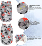 BEAUTYZOO Small Dog Sweater Fleece Vest Winter Jacket, D-Ring Leash Attachment for XS S Puppy Medium Sized Breeds Dogs, Cold Weather Dog Clothes Windproof Keep Warm, Grey Bones Paw L