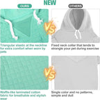 BEAUTYZOO Medium Dog Hoodie Sweater with Pockets, Dog Clothes for Small Medium Dogs Boy Girl, Waffle-Like Laminated Cotton Pet Coats with Hat and Leash Hole, Mint Green XL