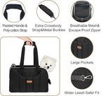 Dog Purse Carrier for Small Dogs Cats Rabbits Up to 15lbs, Lightweight Pet Sling Carriers with Crossbody Strap, Portable Puppy Soft Sided Tote Bag Carrier for Vet,Hiking,Travel Black