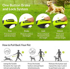 Retractable Dog Leash, 16 ft Pet Walking Leash for Medium Dogs up to 66 lbs, One Button Break & Lock, Heavy Duty, Strong Nylon Tape, Tangle-Free (Green, Medium)