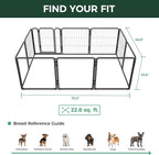 FXW Pawadise Acrylic & Wire Mesh Indoor Dog Playpen, Heavy Duty 24 Inch 10 Panels Metal Dog Pen for Puppy and Small Dogs, Black│Patented