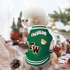 Small Dog Sweater Sweatshirt Cute Puppy Sweaters - Winter Green Warm Knitted Bear Design for Puppies (L)