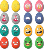 Dog Toys Squeaky, Funny Puppy Balls Pet Toy Pack, Interactive Latex Rubber Squeak Egg Ball for Puppies Small Medium Breed Dogs