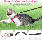 Cat Harness and Leash for Walking Escape Proof, Adjustable Kitten Vest Harness Reflective Soft Mesh Puppy Harness for Outdoor, Comfort Fit, Easy to Control (Pink, XXS)