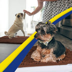 Muddy Mat® Shown on TV – Super Absorbent Microfiber Dog Door Mat for Muddy Paws, Non-Slip Washable Pet Rug, Quick Dry Chenille Entryway Carpet, Machine Washable Indoor Outdoor mat, Brown 30"x19"