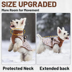 Dog Winter Coat for Small & Medium Dogs (Up to 32lb), Waterproof Dog Coat with Harness, Puppies Windproof Puppy Puffer Jacket, Snowsuit for Dachshund,Frenchie, Corgi (Paw Brown, Small)