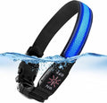 AirTag Dog Collar with QR Code & LED Light, IP68 Waterproof Rechargeable Pet Collar with Reflective Strips, Durable Airtag Holder for Medium/Large Dogs (Blue, L(20-24 in))