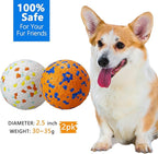 2Pcs Super Bouncy Dog Balls, Fun Indestructible Tennis Balls for Aggressive Chewers, Durable Floating Fetch Toys for Small Dogs with Lifetime Replacement