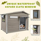 PetsCosset 40.2" L Large Dog House Outdoor & Indoor,Fir Wood Dog Kennel with Weatherproof Openable Asphalt Roof,Spacious Doghouse with Anti-Chewing Metal Edges for Small & Medium & Large Dogs,Grey