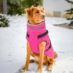 PETDSH Dog Coat Small, Built-in Harness Dog Jacket with Warm Fleece Lining, Waterproof Reflective Dogs Winter Coat, Pet Coats with Pocket and Trash Bags (Pink, Small)