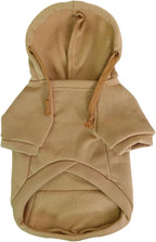Jecikelon Pet Dog Cold Weather Coat with Pocket Winter Dog Hoodie Warm Puppy Clothes for Small Dogs Chihuahua Clothing (Khaki, Medium)