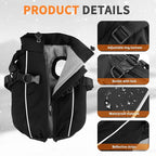 Dog Winter Coat Reflective Water-Resistant Jacket, Fleece Lined Windproof Puppy Coat with Back Zipper & D-Ring, Cold Weather Dog Coats for Small Medium Large Dogs (L, Black)