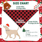 SCENEREAL Christmas Dog Bandanas 2 Pack, Puppy Xmas Santa Claus Elk Triangle Bibs Handkerchief, Reversible Holiday Dog Bandana for Boy and Girl, Premium Pet Scarf for Small Medium Large Dogs XL