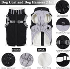 Gyuzh Dog Coat with Harness Dog Jacket Winter Waterproof Dog Coats Dog Harness Coat Cold Weather Winter Dog Coat with Harness Built in for Small Medium Large Dogs