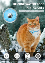 AirTag Cat Collar, Reflective Kitten Collar Breakaway Apple Air Tag Cat Collar, GPS Cat Collar with AirTag Holder and Bell, Lightweight Tracker Cat Collars for Girl Boy Cats Puppies (Luminous Blue)
