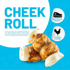 Sitka Farms Beef Cheek ROLL Chicken 5-6 Inch (10 Count) Extra Thick Dog Chew Bones No Rawhide Sourced from Free Range Grass Fed/Healthy Teeth and Gums for Small Medium and Large Dogs