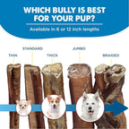 Best Bully Sticks Jumbo Bully Sticks - 12 Inch, 25 Count (Pack of 1) - Natural, Grass-Fed Beef, Single Ingredient, Grain-Free, Rawhide Alternative, Dog Treats for Large Dogs