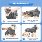 SlowTon Winter Dog Coat, Warm Polar Fleece Lining Doggie Outdoor Jacket with Turtleneck Scarf Reflective Stripe Adjustable Waterproof Windproof Puppy Vest Soft Pet Outfits (S,Grey)