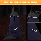 iBuddy Dog Winter Jackets with Fleece Vest,Waterproof Warm Dog Snow Jacket Windproof, Reflective Adjustable Pet Dogs Cold Winter Coat for Large Dogs Girl Boy