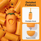 VETRESKA Dog Poop Bag Dispenser with Citrus Scented Waste Bags, Leak Proof, Extra Thick and Large Pet Poop Bags for Walking Dog and Cats Litter, 1 Count Holder and 105 Bags, Orange