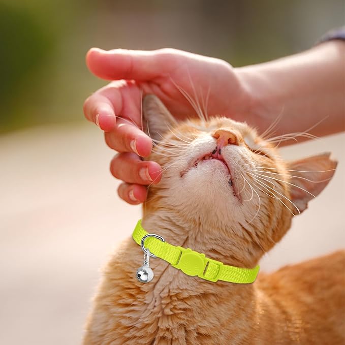 16 PCS Breakaway Cat Collars,Kitten Collar with Bell Cat Collars for Boy Girl Cats Breakaway Collar for Cats 6-9 Inch