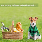 Kama Bridal Dog Spring Autumn Winter Coat Pullover Fleece Vest for Cats & Dogs - Thin Sweater, Green & Black Plaid (Green, M)