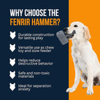 Fenrir Hammer Dog Chew Toy Strong Rubber Stuffable Enrichment Toy for Chewers (Blue, Small)