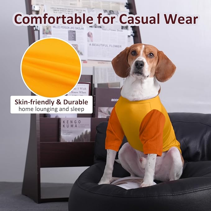 2 Pack Shirts for Large Dogs 4XL - Lightweight Breathable Dog Clothes, Prevent Overheating Summer Cool Tees for Doberman, Alaskan Malamute, Travel, Hiking, Beach, Lounge Wear, Sleep, Orange
