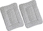 2 Pcs Pet Bed Mats. Ultra Soft Pet (Dog/Cat) Bed with Cute Prints. Reversible Faux Lambswool Kennel Pad for Medium Small Dogs and Cats. Machine Washable Pet Bed.