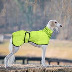 Dog Raincoat with Reflective Bar, Rain/Water Resistant, Adjustable Vest - Dog Raincoats for Greyhounds, Lurchers and Whippets - Light Green - S