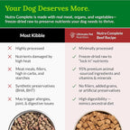 ULTIMATE PET NUTRITION Nutra Complete, 100% Freeze Dried Veterinarian Formulated Raw Dog Food with Antioxidants Prebiotics and Amino Acids, (1 Pound (Pack of 4), Beef)