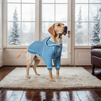 Basic Dog Hoodie Sweatshirts, Pet Clothes Hoodies Sweater with Hat and Leash Hole, Soft Cotton Outfit Coat for Small Medium Large Dogs, Light Blue (Large)
