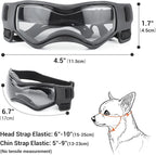 Dog Goggles Small Breed, Dog Sunglasses Small Breed Dog Eye Sun Light Protection, UV Protection Goggles for Dog with Adjustable Straps, Small Black
