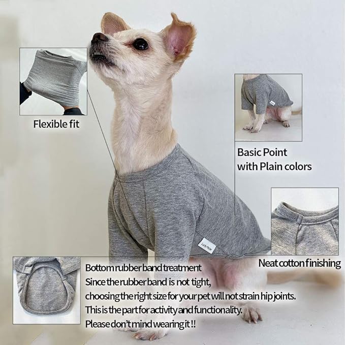 Dog Shirt for Small Dogs Plain T-Shirts Soft Breathable Dog Cotton Shirt pet Clothes (X-Large, Peach)