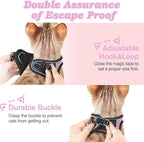Cat Harness and Leash for Walking Escape Proof, Adjustable Kitten Vest Harness Reflective Soft Mesh Puppy Harness for Outdoor, Comfort Fit, Easy to Control (Lpink, XS)