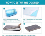 Orthopedic Memory Foam Bed for Large Dogs, Waterproof Cooling Pet Mats for Crate with Removable Washable Cover,Ideal for Arthritic Dogs (Large plus-36"x 27" x 3", Rose Plush)