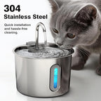 Cat Water Fountain, 74oz/2.2L Cat Fountain for Drinking - Pet Water Fountain Stainless Steel for Cats Inside - Quiet Water Bowl Dispenser - Kitty Drinking Fountains - for Pets& Small Animals