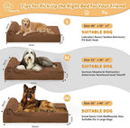 Orthopedic Dog Beds for Large Dogs, 7" Memory Foam Dog Beds with Waterproof Liner, Chew Proof Microsuede Cover, Removable and Washable, Nonskid Bottom, 48"x30"x7" L Chocolate