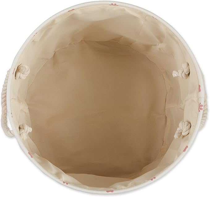 Bone Dry Pet Storage Collection Paw and Bone Print, Medium Round, 12x15x15, Rose
