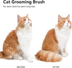 aumuca Cat Brush for Shedding, Cat Brushes for Indoor Cats, Cat Brush for Long or Short Haired Cats, Cat Hair Brush Cat Grooming Deshedding Brush for Dog Kitten Rabbit Massage Removes Loose Fur, White