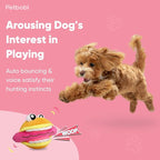 Petbobi Interactive Dog Toys Monster Active Ball for Dogs with Batteries, Self Moving Balls and Plush Cover for Small & Medium Dogs to Chase, Dog Toy Squeaky Crazy Bouncer Ball, Burger Buddy Bobby