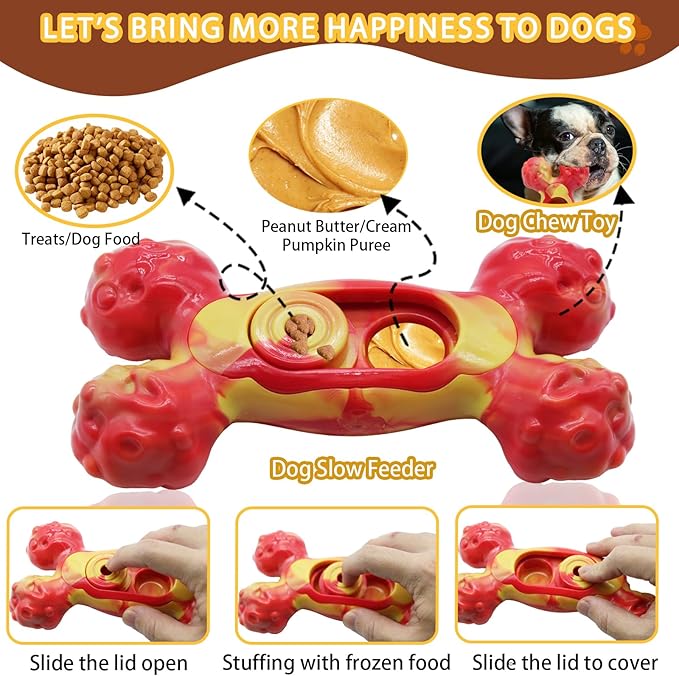 Magicorange Dog Chew Toys for Aggressive Chewers, 1 Pack Indestructible Toy for Medium/Large Breed, Nylon Dog Toys to Keep Them Busy,Bacon Flavor (Orange)