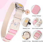 DOGWONG LED Dog Collar - Heavy Duty Light up Collars - Rechargeable Waterproof - Lighted Dog Collar for Night Walking, Hiking, Camping(Pink,S)
